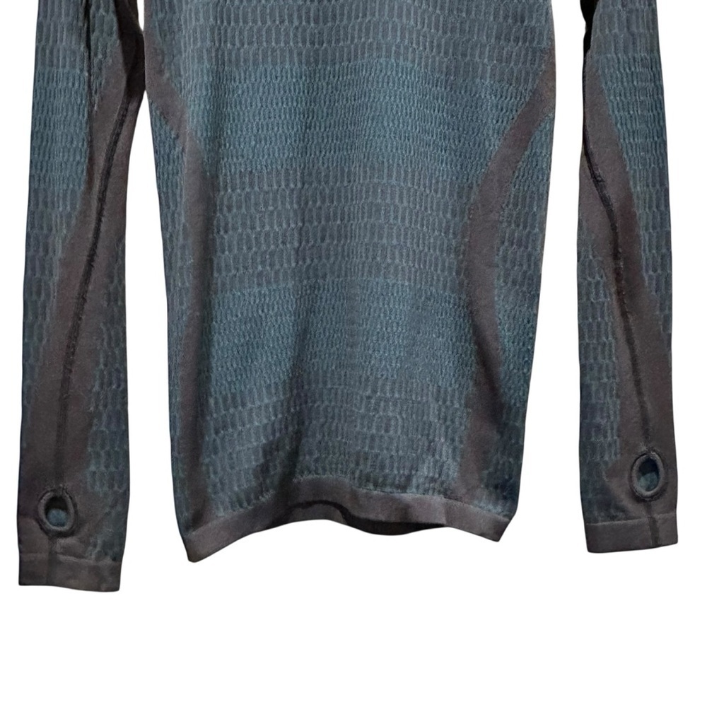Lululemon Women's Green & Black About That Base Long Sleeve Tee Size 6 - Picture 3 of 9